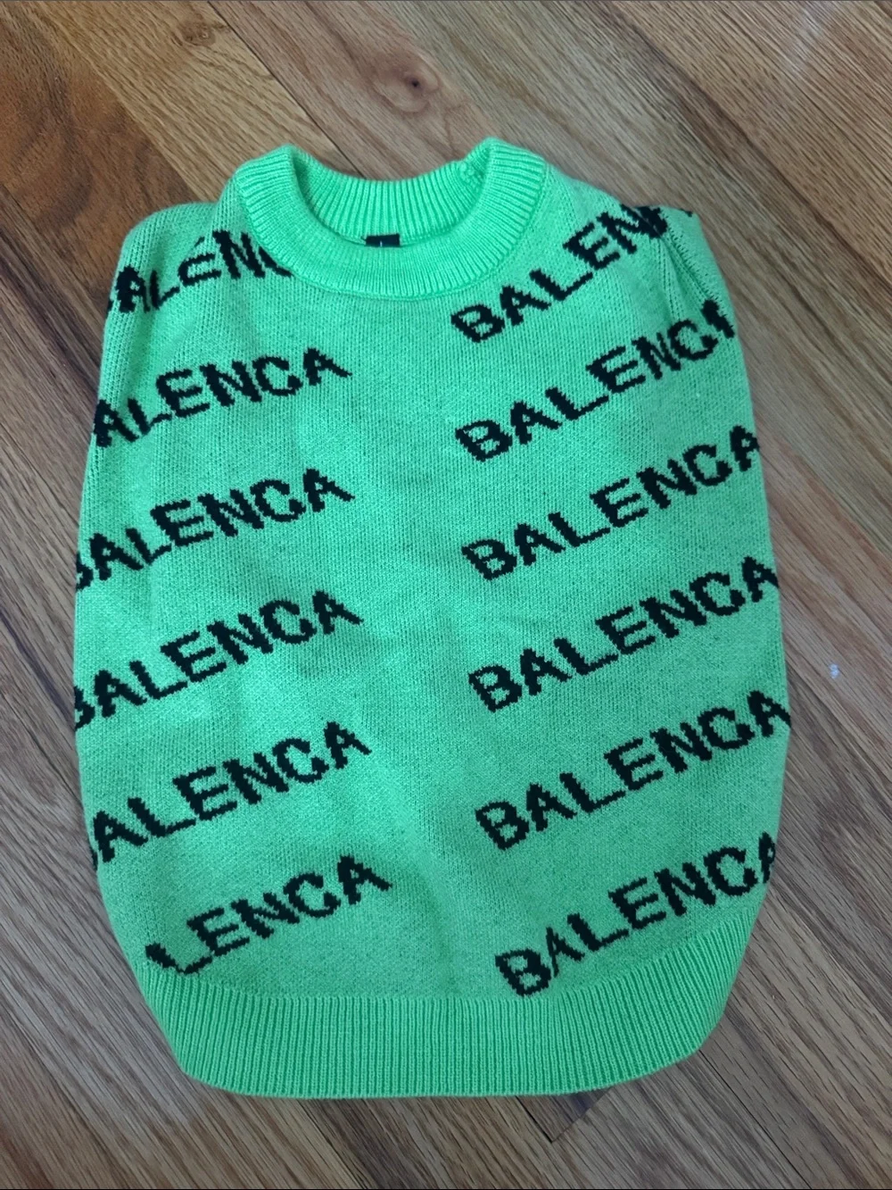 Logo Knit Vest — Neon Green & Black